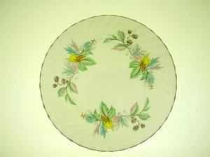 AYNSLEY ENGLAND BONE CHINA FLOWER PLATE 6 1/2" SILVER RIM - BEST OFFER - Picture 1 of 5
