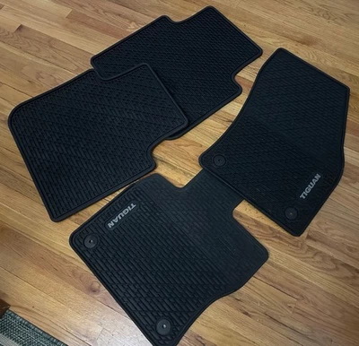 2018-2024 VW VOLKSWAGEN TIGUAN FRONT & REAR FLOOR MATS RUBBER SET OF 4 OEM Black - Image 1 of 3