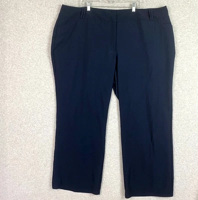 Pantalones de vestir Alfani para mujer Plus 26W azul marino tiro alto pierna recta elásticos carrera Foto 1 de 4