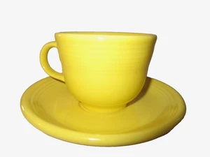 Vintage HLC Fiestaware Yellow Cup & Saucer - Picture 1 of 16