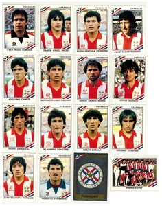 Mexiko 86 Panini Lot 16 Sticker Paraguay Badge Torales Hicks Original unbenutzt - Bild 1 von 2