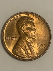 1953-P Lincoln Wheat Penny Münze.  Echte Münze. - Bild 1 von 2