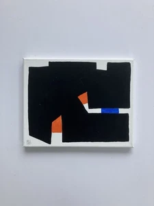 Pequeña pintura en lienzo moderno expresionista brutalista de mediados de siglo 8x10 - Imagen 1 de 3