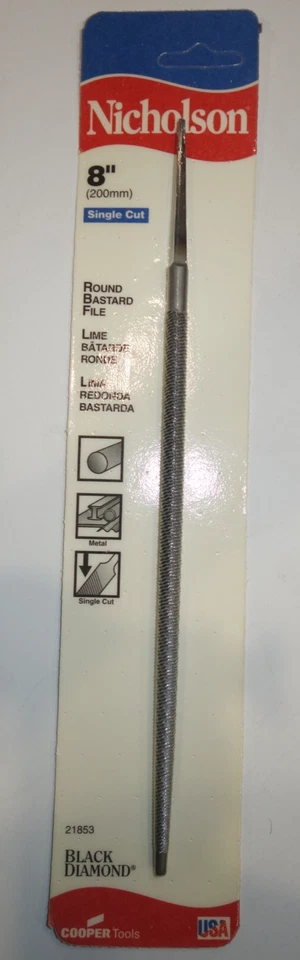 Vintage Nicholson 21853 Round Bastard File Single Cut 8" - Made in The USA - Image 1 of 4