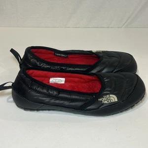 North Face Thermoball Women's Slip-on Flat Slipper Shoes Black Red Size US 8 - Picture 1 of 8