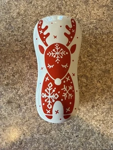 Temptations Christmas Ramekin With Lid Snowflake Reindeer Holiday Seasonal - Picture 1 of 8