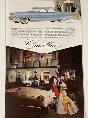 Cadillac 1956 cupé de 2 puertas anuncio impreso último movimiento Lanvin-Castillo Foto 1 de 3