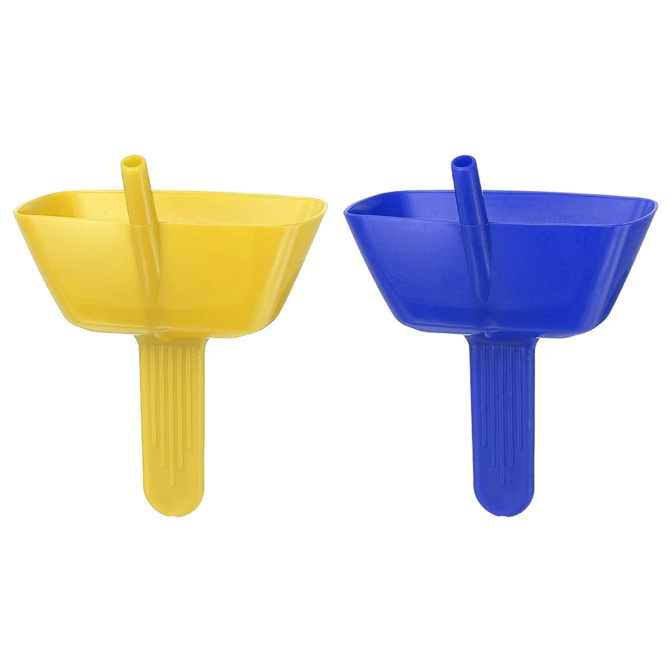 2 силиконовых держателя для лакомств с соломой 3,7 x 2,9 дюйма для мороженого желтые/синие - Изображение 1 из 4