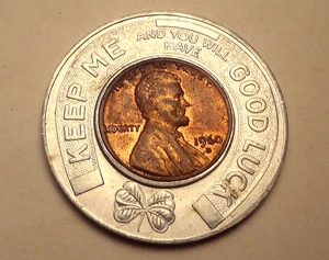 1910-1960-Buena suerte - 1960-D centavo Lincoln- 1835- Oak Harbor, Ohio Business Assoc. - Imagen 1 de 6