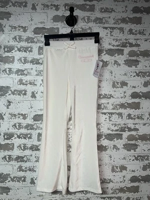 Pantalones de salón The Children's Place Hello Kitty bordados de terciopelo acampanados - blancos Foto 1 de 4