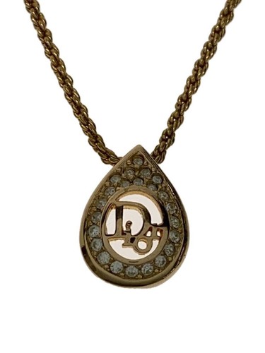 Collana Christian Dior logo strass modellante colore pietra GLD top usata