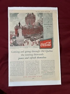 1920s Vintage The Literary Digest Magazine Full Page Color Ad, Coca-Cola Coke. - Picture 1 of 2