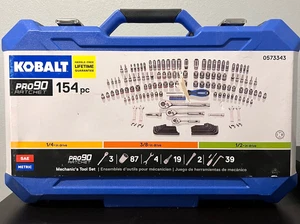 Kobalt 154 -Piece Standard (SAE) and Metric Mechanics Tool Set w/ Hard Case NEW* - Picture 1 of 2