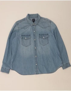 GAP Womens Denim Shirt UK 20 2XL Blue Cotton EW09 - Picture 1 of 3