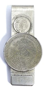 KEIN DATUM - Vintage Estados Unidos Mexicanos Un Peso Münze Geldklammer - Hecho En - Bild 1 von 5