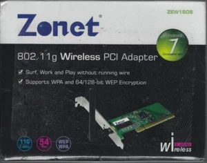 *BRAND NEW* Zonet 802.11g 54Mbps Wireless LAN PCI Adapter ZEW1605 WEP WPA - Photo 1/1