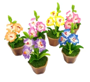 Set of 6 Clay Flower Hibiscus Dollhouse Miniature Collection Gift 2025 - Picture 1 of 3