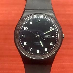 1997 SWATCH Watch ESPRESSO GB737 Day/Date 34mm Black Case/Dial Orig Band WORKING - Picture 1 of 16