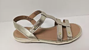 David Tate Mate Strappy Sandals, Gold Leather, Women's 9 Wide - Picture 1 of 4