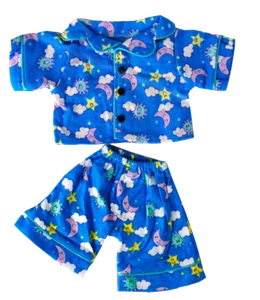 Blue PJ Pyjamas Teddy Bear clothes outfit to fit 8" - 10" 20cm bears animals - Picture 1 of 1