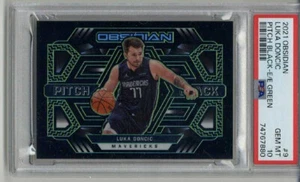 2021 PANINI OBSIDIAN PITCH BLACK E/E GREEN #9 LUKA DONCIC /25 PSA 10 LOW POP 1 - Picture 1 of 2