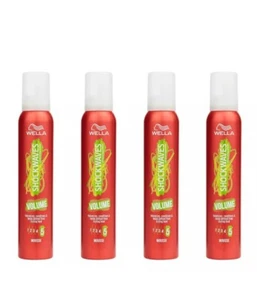 4 X WELLA SHOCKWAVES Volume Hair Mousse (200ml) - Picture 1 of 1