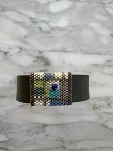 Leder Magnetarmband mit Perlen & Kristallen, gekauft in Santa Fe NM…neu ohne Etikett - Bild 1 von 7