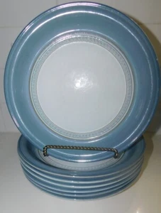 DENBY CASTILE BLUE Set Of Seven Dinner Plates 10 3/4" Very Good Cond! - Picture 1 of 5