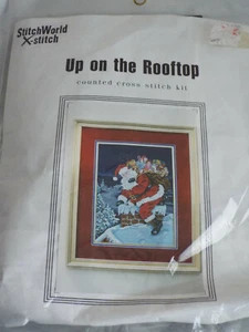 STITCHWORLD X-STITCH "UP ON THE ROOFTOP" CROSS STITCH KIT #20-158 SANTA-NEW - Picture 1 of 2