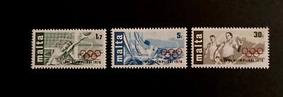 Malta - 1976 - Juegos Olímpicos de Montreal - Juego de 3 estampillas MNH - Lote 3. Foto 1 de 2