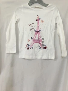 NWT Carter's Paris Tee Shirt Top Girls Long Sleeve White Many sizes - Picture 1 of 5