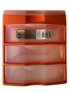 S212-Sterilite Organizer - 3 drawers-3 Bins (1 with Lid)- Fresh Necterine Color - Picture 1 of 11