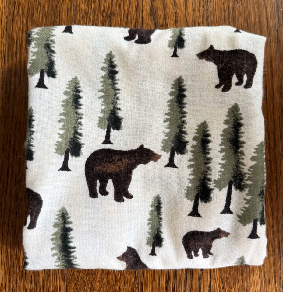 Toalla de té de franela animal Bear Moose Ciervo Lobos - Doble capa - Hecha a mano Foto 1 de 1