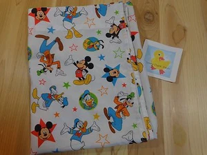 Disney MICKEY MOUSE and Friends Toddler Bed Flat Sheet Donald Duck Goofy Pluto - Picture 1 of 2