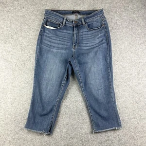 Jeans Judy Blue para mujer 16W azul capri dobladillo crudo preppy elástico diario denim* - Imagen 1 de 16