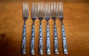 6 Vintage R Wallace #16 Art Nouveau Style Forks - Picture 1 of 1