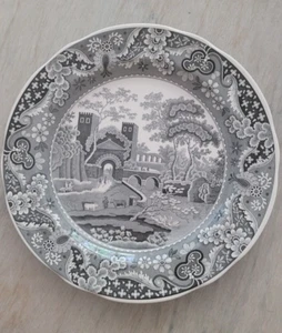 The Spode Archive Collection "CASTEL" Black 10.5" Plate England New - Picture 1 of 2