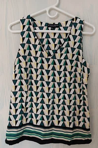 Women's Dorothy Perkins retro Sleeveless tank Top, pattern design, size small - Picture 1 of 4