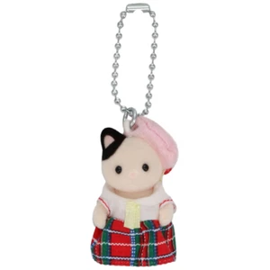 Sylvanian Families Keychain Charcoal Cat Sailor Suit Japan NEW - Picture 1 of 1