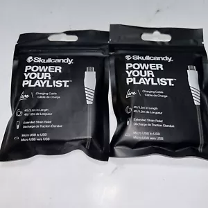 2 X Skullcandy Micro USB to USB Charging Cable 4ft Phone Electronics C1 - Picture 1 of 2