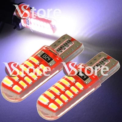 2 Led AUTO T10 Lampade Gel Silica 24 SMD 3014 No Errore Canbus Luci BIANCO W5 - Immagine 1 di 3