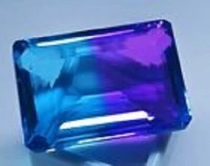 Emerald Shape Loose Gemstone Flawless Certified 111.90Ct Tourmaline Bi-Color - Picture 1 of 4