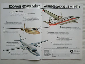 9/1980 PUB ROCKWELL JET PROP COMMANDER 840 980 1000 AIRCRAFT AVION ORIGINAL AD - Imagen 1 de 1