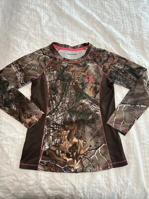 realtree Ladies M camo with pink long sleeve dry tech shirt  - Image 1 of 4