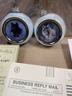 Bedford Editions Silver Scout And Black Knight Wolf Christmas Bulbs Certified