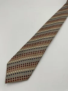 Designer Ties Croft & Barrow Necktie Mens Tie Classic Silk Brown Jacquard Dots - Picture 1 of 4