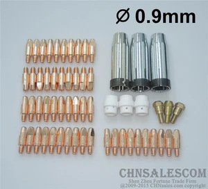 59 PCS MB 24KD MIG/MAG Welding Torch Contact TIP 0.9X28mm Gas Nozzle 145.0080 - Picture 1 of 5