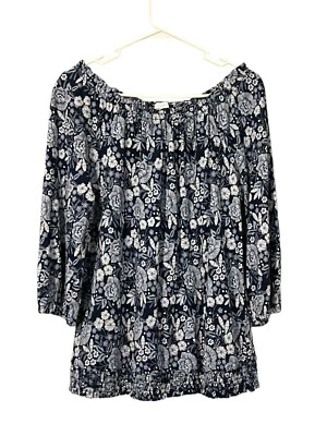 Blusa Pullover Jill Top Mujer Mediana Colorida Boho Manga Larga Parte Inferior Acanalada Foto 1 de 4