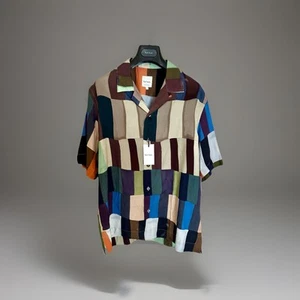 Paul Smith FW22 Runway Viscose Patchwork Camp Collar Shirt M Multi - Imagen 1 de 20