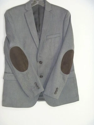 Jaqueta masculina Lauren Ralph Lauren cinza terno tamanho 16H remendos de cotovelo espinha de peixe - Imagem 1 de 4